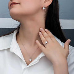 Silver Floral Patterned Women's Set