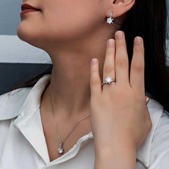 Silver Floral Patterned Women's Set