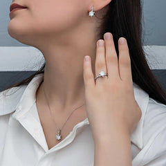 Silver Floral Patterned Women's Set