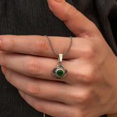 Silver Flower Patterned Authentic Women's Necklace