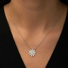 Silver Flower Women's Necklace