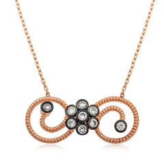 Silver Flower Infinity Women's Necklace