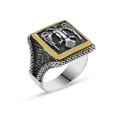 Silver Double Headed Eagle Men's Ring