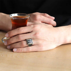 Silver Double Headed Eagle Men's Ring