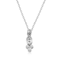 Collier pour femme avec solitaire en forme de goutte de rosée en argent