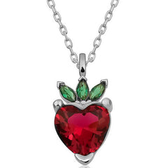 Silver Strawberry Figure Fruit Necklace