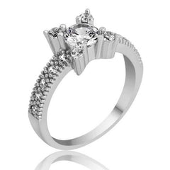 Silver Single Stone Women's Ring
