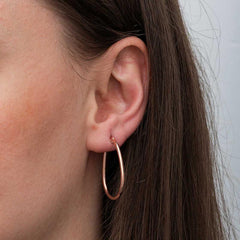 Silver Drop Hoop Earrings