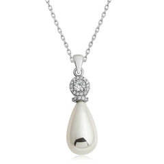 Silver Drop Pearl Women's Necklace