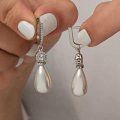 Silver Drop Pearl Women's Earring