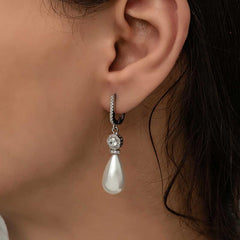 Silver Drop Pearl Women's Earring