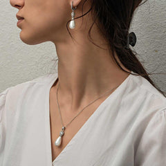 Silver Drop Pearl Women Set