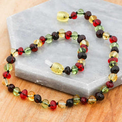 Collier de dents en ambre pour bébé