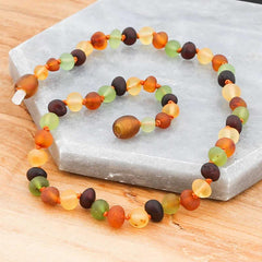 Collier de dents en ambre pour bébé