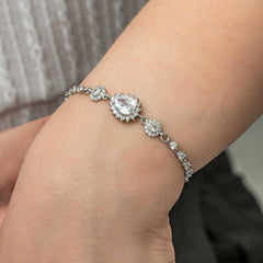 Bracelet pour femme en argent avec goutte d'eau