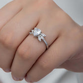 Silver Drop Zircon Stone Women's Ring