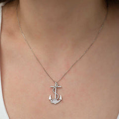 Silver Sea Anchor Women's Necklace