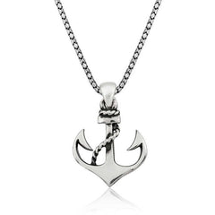 Silver Sea Anchor Men's Necklace