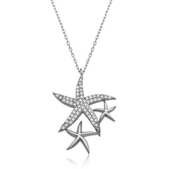 Silver White Starfish Women's Necklace