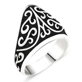 Bague pour homme en argent à motifs Archer Zihgir