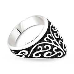 Silver Patterned Archer Zihgir Men's Ring