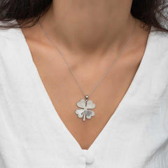 Silver Four Leaf Clover Women's Necklace