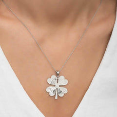 Silver Four Leaf Clover Women's Necklace