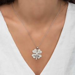 Silver Four Leaf Clover Women's Necklace