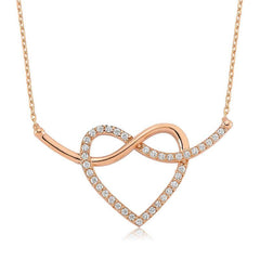 Silver Infinity Heart Women's Necklace