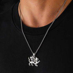 Silver Dragon Men's Necklace
