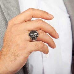Silver Elif Lam Mim Men's Ring