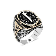 Bague ovale Elif en argent pour homme