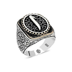 Bague ovale Elif en argent pour homme