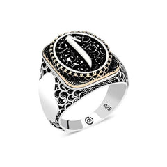 Bague ovale Elif en argent pour homme