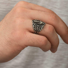 Silver Elif Vav Men's Ring