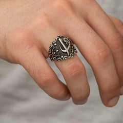 Silver Elif Vav Men's Ring