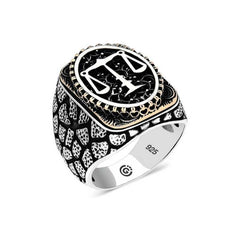 Bague ovale en argent Elif Vav pour homme