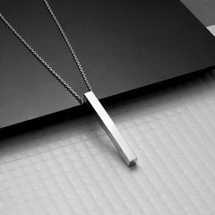 Silver Men's Bar Necklace