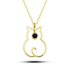 Silver September Birthstone Catwoman Necklace