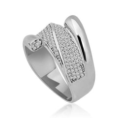 Silver Zircon Stone Women's Ring