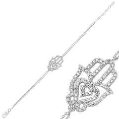 Bracelet femme en argent avec main de Fatima
