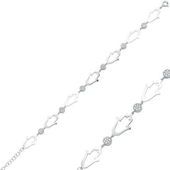Bracelet femme en argent avec main de Fatima