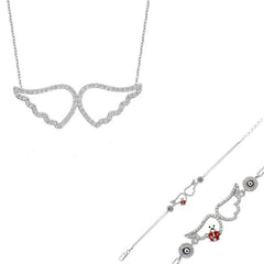 Silver Angel Wings Women Set