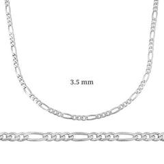 3.5 mm Silver Figaro Chain - 100 micron