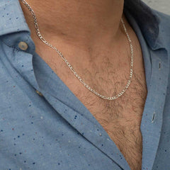 3.5 mm Silver Figaro Chain - 100 micron