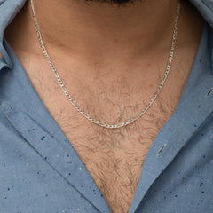 3.5 mm Silver Figaro Chain - 100 micron