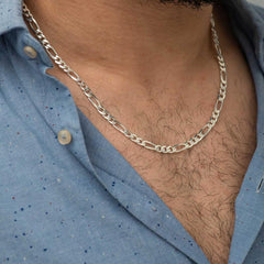 5.65 mm Silver Figaro Chain - 160 micron