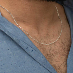 2.8 mm Silver Figaro Chain - 0.80 micron