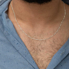 2.8 mm Silver Figaro Chain - 0.80 micron