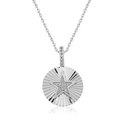 Silver Ruffle Star Women's Necklace